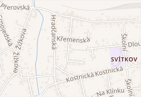 Křemenská v obci Pardubice - mapa ulice
