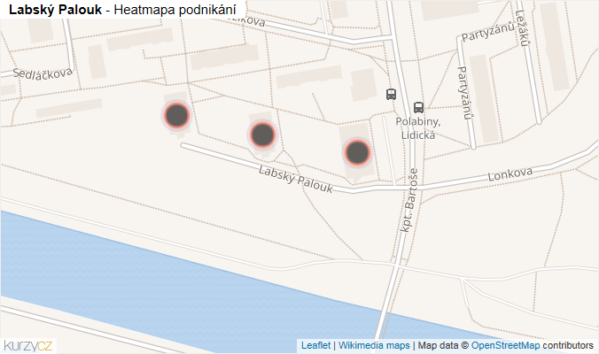 Mapa Labský Palouk - Firmy v ulici.