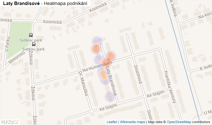 Mapa Laty Brandisové - Firmy v ulici.