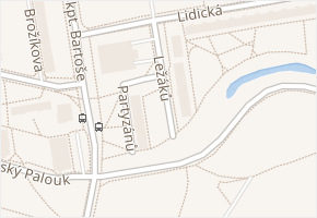 Ležáků v obci Pardubice - mapa ulice