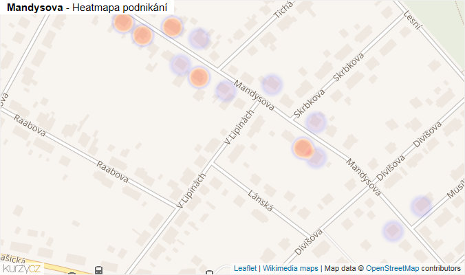 Mapa Mandysova - Firmy v ulici.
