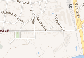 Mánesova v obci Pardubice - mapa ulice