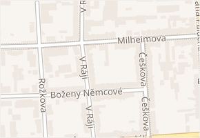 Milheimova v obci Pardubice - mapa ulice