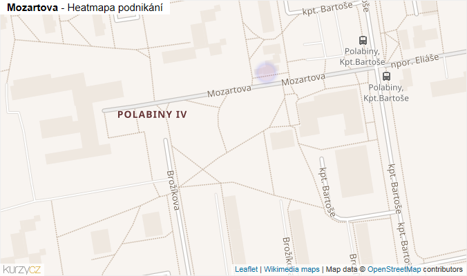 Mapa Mozartova - Firmy v ulici.