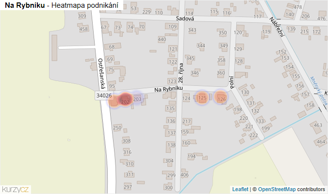 Mapa Na Rybníku - Firmy v ulici.