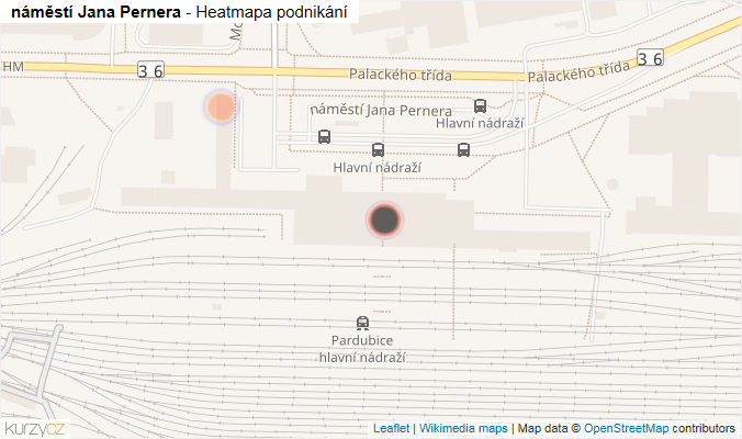 Mapa náměstí Jana Pernera - Firmy v ulici.