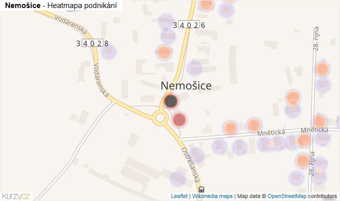 Mapa Nemošice - Firmy v části obce.