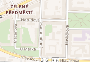 Nerudova v obci Pardubice - mapa ulice