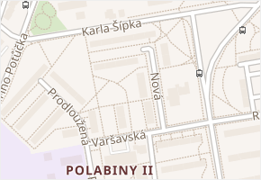 Nová v obci Pardubice - mapa ulice