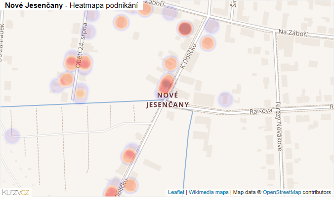 Mapa Nové Jesenčany - Firmy v části obce.