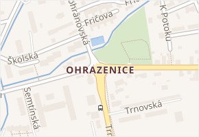 Ohrazenice v obci Pardubice - mapa části obce