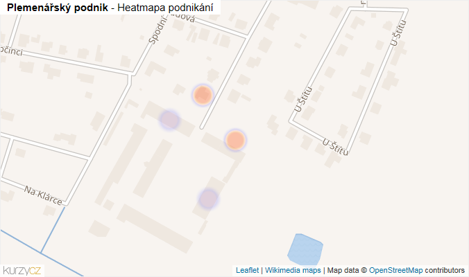 Mapa Plemenářský podnik - Firmy v ulici.