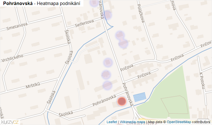 Mapa Pohránovská - Firmy v ulici.