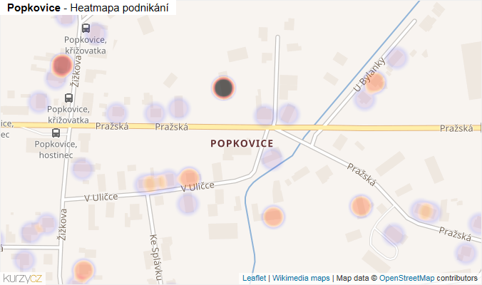 Mapa Popkovice - Firmy v části obce.
