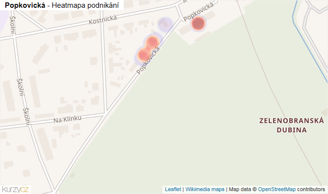 Mapa Popkovická - Firmy v ulici.
