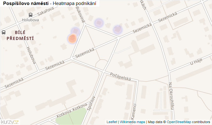 Mapa Pospíšilovo náměstí - Firmy v ulici.