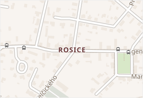 Rosice v obci Pardubice - mapa části obce