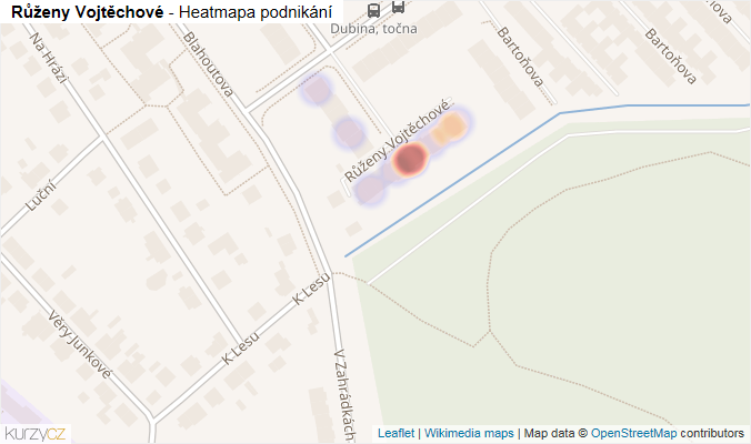 Mapa Růženy Vojtěchové - Firmy v ulici.