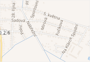 Sadová v obci Pardubice - mapa ulice