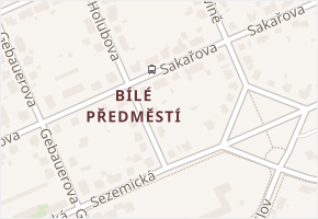 Sakařova v obci Pardubice - mapa ulice