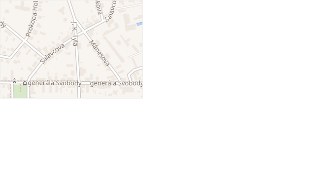 Salavcova v obci Pardubice - mapa ulice
