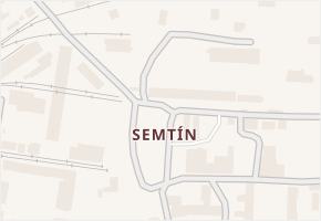 Semtín v obci Pardubice - mapa části obce