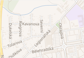 Severní v obci Pardubice - mapa ulice