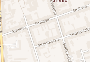 Smilova v obci Pardubice - mapa ulice