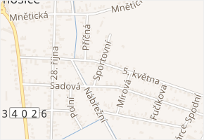 Sportovní v obci Pardubice - mapa ulice