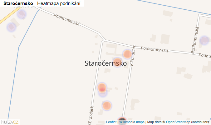 Mapa Staročernsko - Firmy v části obce.