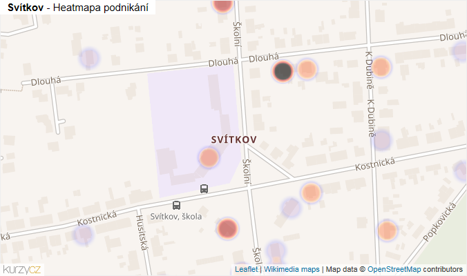 Mapa Svítkov - Firmy v části obce.