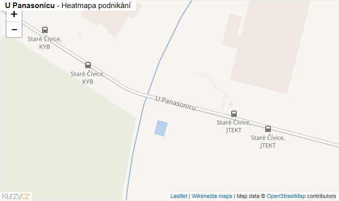 Mapa U Panasonicu - Firmy v ulici.