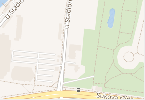 U Stadionu v obci Pardubice - mapa ulice