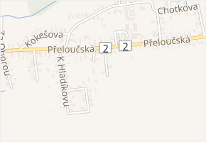 V Borku v obci Pardubice - mapa ulice