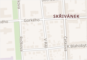 V Ráji v obci Pardubice - mapa ulice