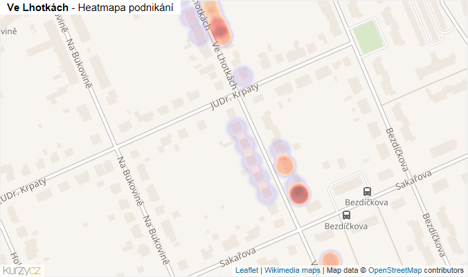 Mapa Ve Lhotkách - Firmy v ulici.