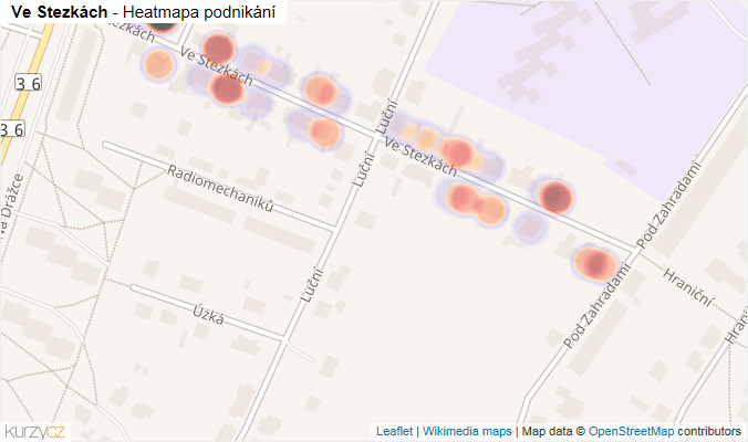 Mapa Ve Stezkách - Firmy v ulici.