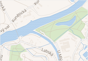 Vodácká v obci Pardubice - mapa ulice