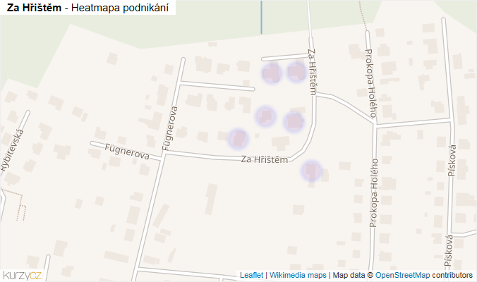 Mapa Za Hřištěm - Firmy v ulici.