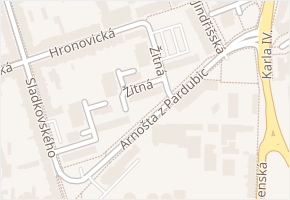Žitná v obci Pardubice - mapa ulice