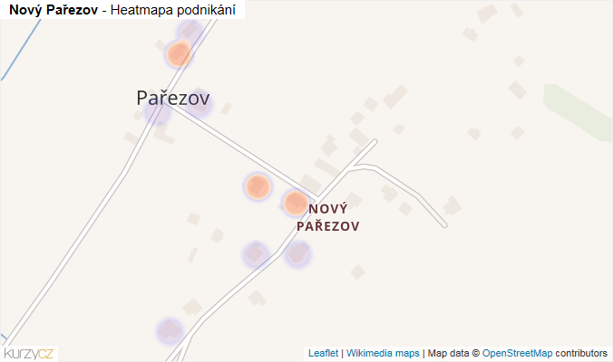 Mapa Nový Pařezov - Firmy v části obce.