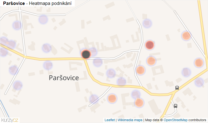 Mapa Paršovice - Firmy v části obce.
