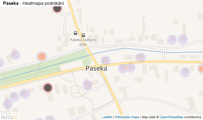 Mapa Paseka - Firmy v části obce.