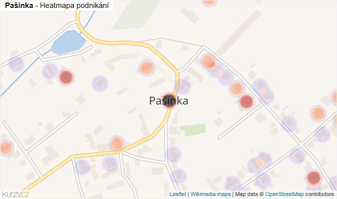 Mapa Pašinka - Firmy v části obce.