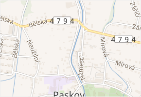 Komenského nábřeží v obci Paskov - mapa ulice