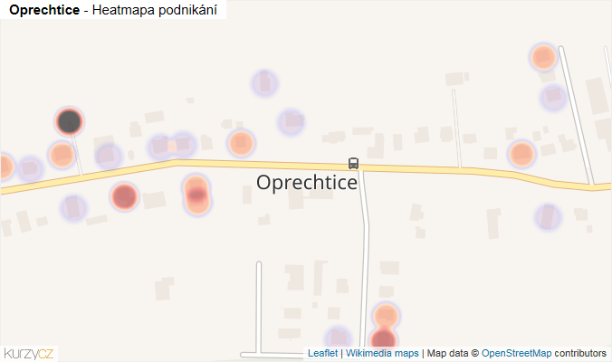 Mapa Oprechtice - Firmy v části obce.
