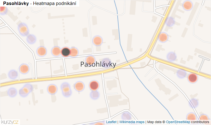Mapa Pasohlávky - Firmy v části obce.