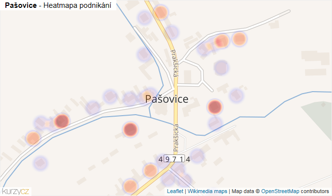 Mapa Pašovice - Firmy v části obce.