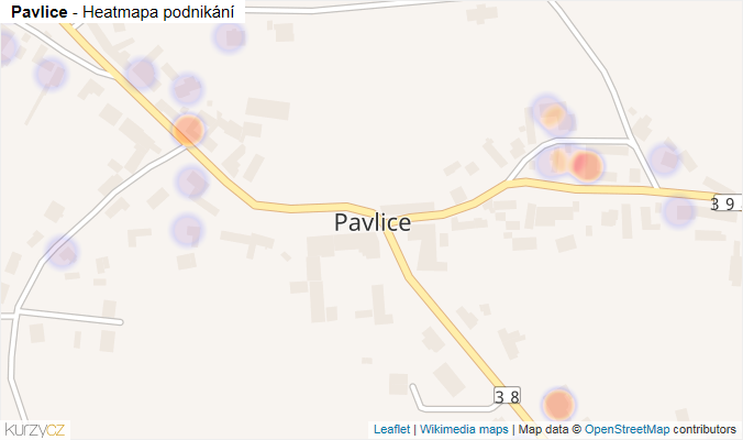 Mapa Pavlice - Firmy v části obce.