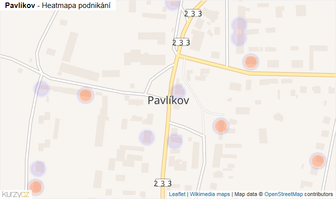 Mapa Pavlíkov - Firmy v části obce.